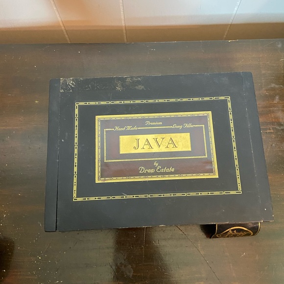 Java by corona madero Drew Estate Empty black wooden cigar box - Picture 7 of 8